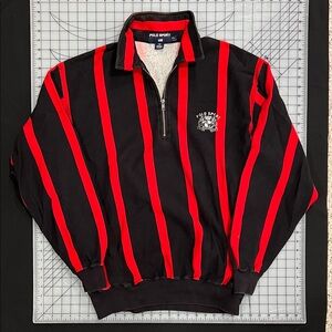 Ralph Lauren - Polo Sport Men's striped quarter Zip-Up Sweater - Vintage 90s